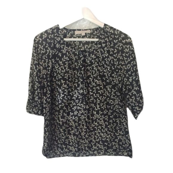 Floral pattern cuffed long sleeve top - Picture 1 of 4